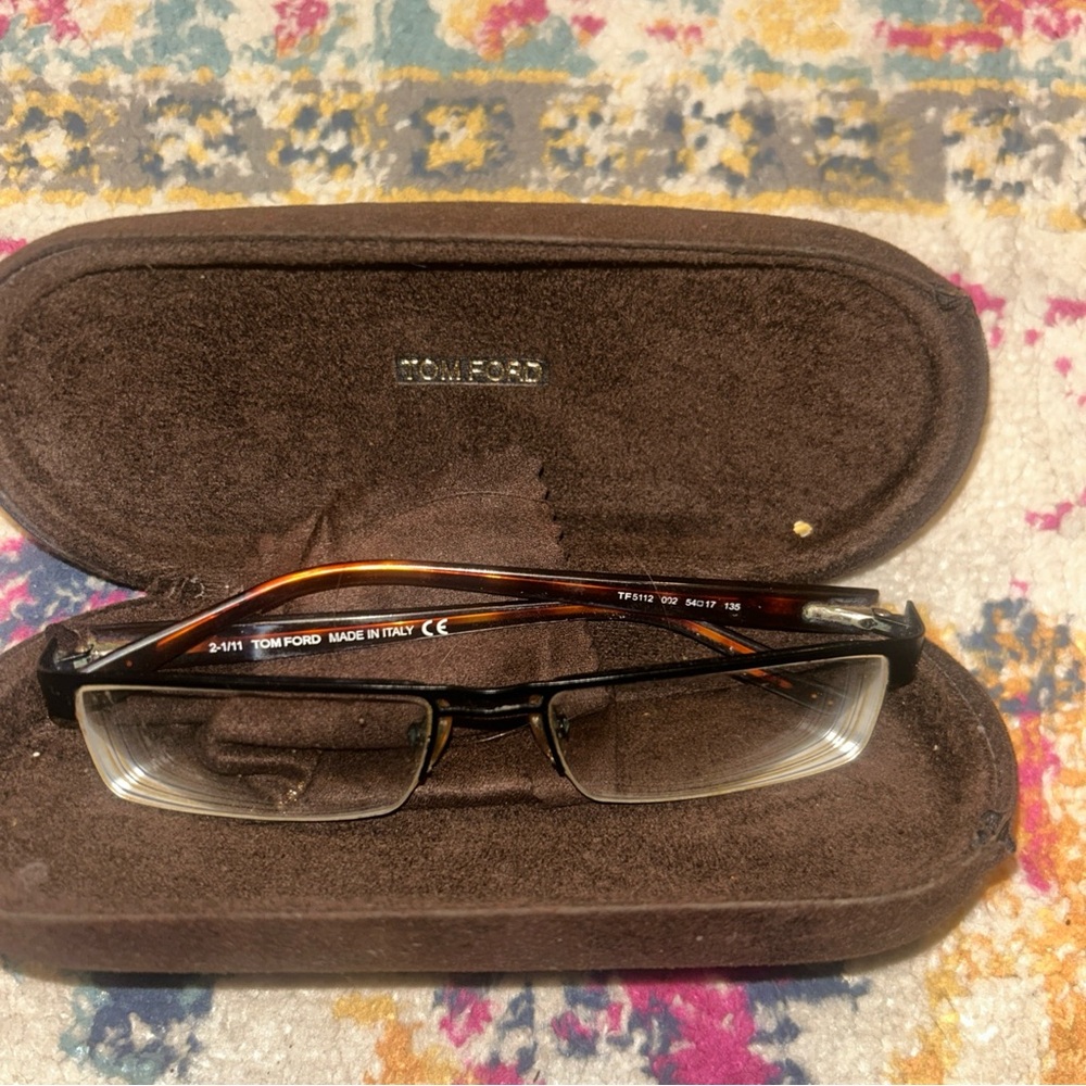 Tom Ford Black and Brown Glasses with Case